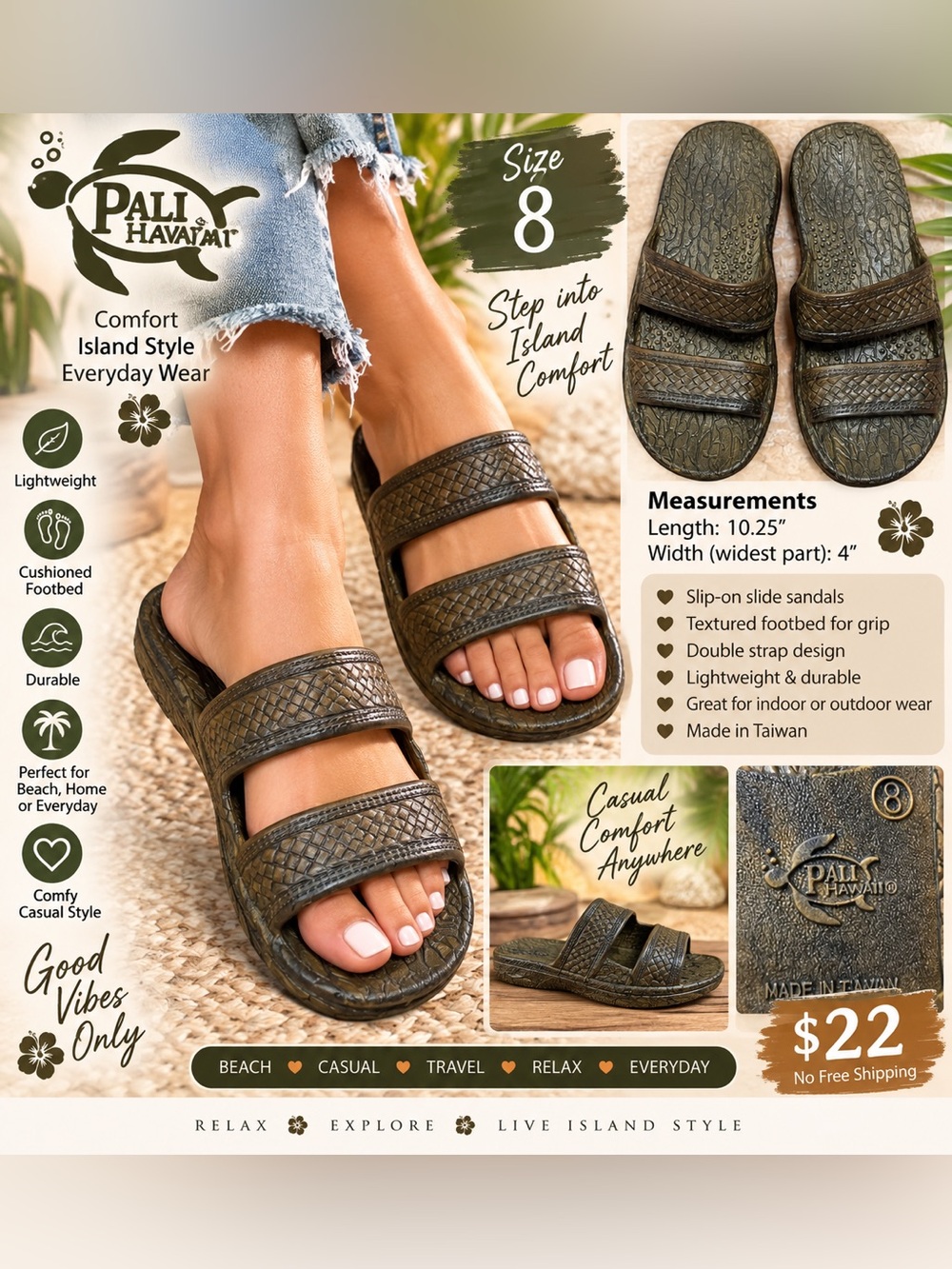 Pali Hawaii slide sandals womens